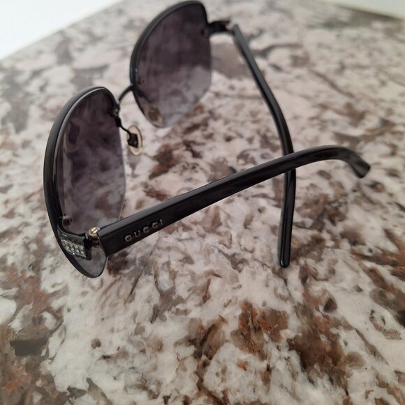 Gucci Women's 2897 65ZN6 Black Designer Sunglasses - Picture 3 of 11